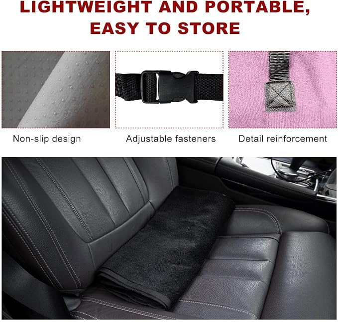 Car Towel Seat Cover, Waterproof Non-Slip Back Seat Protector for Post Gym Workout Beach Hiking, Sweatproof Washable Bucket Seat Protective Cover for Car SUV Truck Sedan (Pink) - Image 5