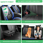 Fit Rogue Car Seat Covers for Nissan Rogue 2014-2024 2025 2026 -Upgraded Premium Waterproof & Breathable Leather,Airbag Compatible,All-Weather Seat Cushion Protector,2 Front/Black-Blue - Image 5