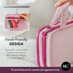 Kids Travel Organizer – Multi-Compartment, Water-Resistant Hanging Bag for Toys, Snacks, & Activities - Compact, Lightweight Design with Hook & Carry Handle - Perfect for Travel Use (Pink, Small) - Image 5