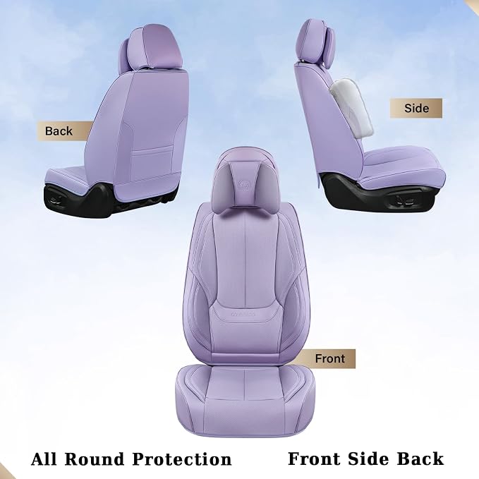 Coverado Car Seat Covers, Seat Covers for Cars, Waterproof Leather Auto Seat Protectors, Leather Car Seat Cushion, Car Interiors Accessories Universal Fit for Most Cars - Image 2