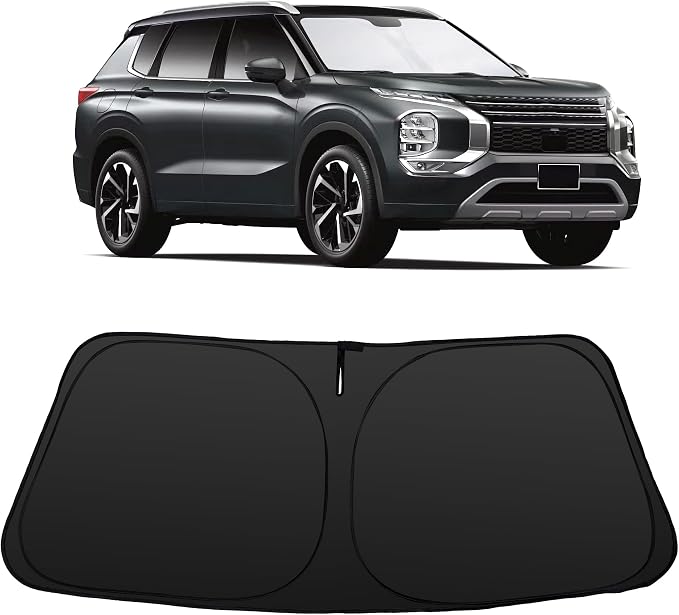 Windshield Sun Shade for Mitsubishi Outlander 2022-2026 2024 2023 | Full covered for windshield, Block UV Rays, Heat Reduction, Easy to install, Keeps Car Cooler by YYCKE