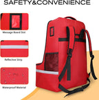 LARIPOP Car Seat Travel Bag for Airplane, Universal Gate Check Car Seat Bag, Padded Backpack with Waist Belt, Reflective Strips & Protective Feet, Fits Infant Convertible Booster Seats, Red - Image 3