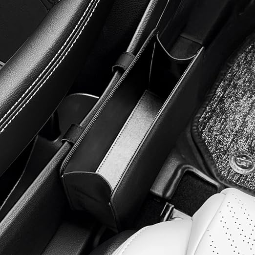 Accmor Car Trash Can, Leather Vehicle Trash Bin Car Dustbin Garbage Organizer Holder with 30 Pcs Trash Bags, Foldable Hanging Mini Cars Storage Bag Container for Auto, SUV (Black) - Image 4