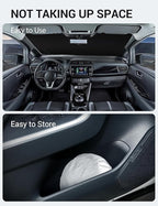 Proadsy Custom Fit 2018-2026 Nissan Leaf Windshield Sun Shade, Blocks Heat | 240T Heat Shield, Drops Temp 54°F, Blocks 99% UV, Prevents Dashboard Cracking, Summer Parking & Beach Trips, Easy Twist-Fold - Image 9