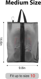 2 Pack Shoe Bags for Travel, Sneaker Bags, Waterproof Travel Shoe Bags with Zipper for Packing, Golf Shoe Dust Bags for Man and Women, Medium, Black - Image 2