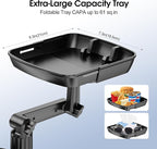 Car Cup Holder Tray, Cup Holder Expander 20.5" Height Adjustable Arm Car Food Tray Table for Eating with Phone Holder Road Trip Essential fit Most Bottles - Image 2