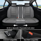 Coverado Car Seat Covers Full Set, Seat Covers for Cars, Car Seat Cover, Car Seat Protector Waterproof, Leather Car Seat Cushion, Universal Car Interior Covers Seat Protectors for Most Cars Gray - Image 5