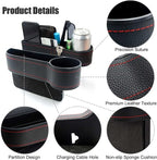 2 Pcs Car Seat Gap Filler - Leather Car Seat Crevice Storage Box with Adhesive Foam Pads, Car Gap Filler Organizer for Front Seat Gap Filler Between Car Seat and Console, Universal Fit - Image 2