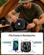 Odoland Portable Camping Fan with LED Lantern, 40H Rechargeable Battery Fan | Quiet Tent Fan with Hanging Hook for RV Car Beach Outdoor Hurricane Emergency Outages, 4-Speed Wind & 3-Color Light, Black - Image 4