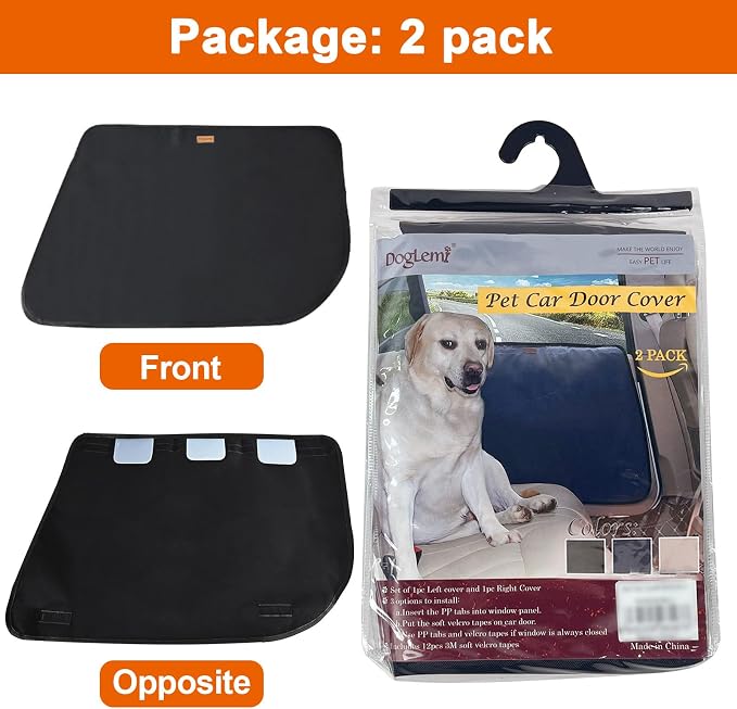 Car Door Covers 2Pack, Door Protector from Dog Scratching Black | Oxford, Washable, For Most Cars - Image 7