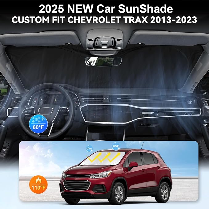 Windshield Sun Shade for Chevy Chevrolet Trax LS/1RS/LT/2RS/ 2013-2024 2026 | Foldable Front Window Sunshade Cover Blocks UV Ray - Image 4