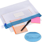 Wisdompro Zipper Pouch, 4 Pack Waterproof Mesh File Bag, Document Organizer | 13.3x9.8", Letter Size Mesh Bag with Outer Label Pocket, Durable, Perfect for File, Paper, Pen, Office, School, Home, Blue - Image 2