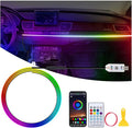 43.3in Acrylic LED Lights for Car, 146 LEDs RGB LED Strip Light | App Control, Music Sync Interior Car Lights for Women Men Gifts by GPJYD