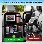 2026 Upgraded Backseat Car Organizer,Multifunctional Back Seat Car Organizer with Cars Tray & Cup Holder,Roadtrip Essentials Foldable Back of Seat Cars Organizers for Most Vehicles - Image 3