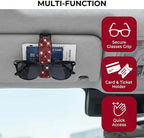 HZEL 2PCS Bling Sunglasses Holder for Car Visor, Crystal Rhinestone Sun Visor Eyeglasses and Ticket Card Mount Clip, Shiny Diamond Auto Glasses Hanger Holder, Universal for Vehicles (Pink) - Image 6