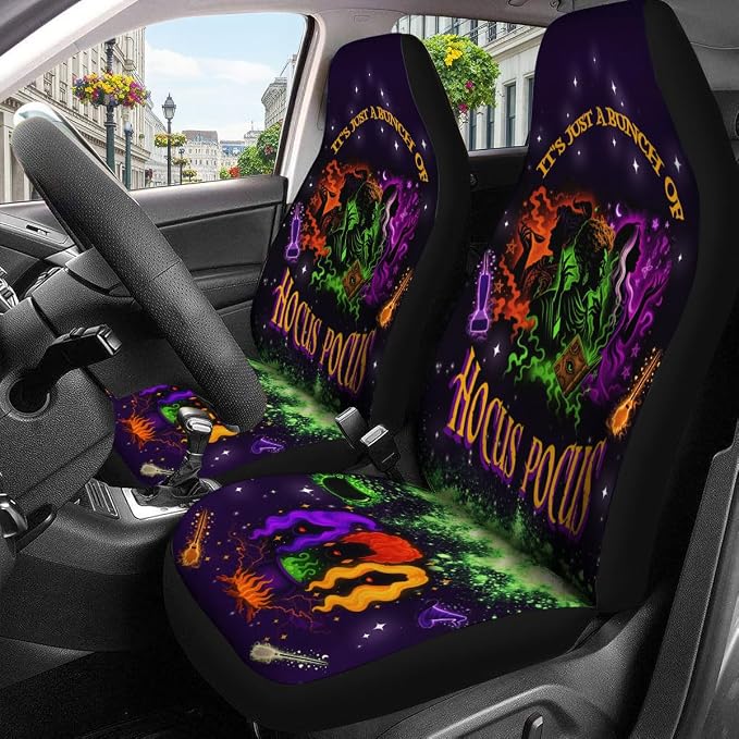 GENANY Horror Car Seat Covers Set of 2, Horror Breathable Front Seat Covers for Truck Sedan SUV, Couple Car Accessories, Horror Gift for Women Men - Image 3