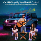 Acrylic Interior Car LED Strip Light, Dreamcolor 6-in-1 RGB Ambient Lighting with APP, 16 Million Colors 175in 600LED Music Sync Lights for Night Driving, Home, Camping & Gift Decor - Image 6