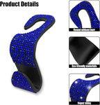 OSIFIT 2PCS Car Seat Hooks, Bling Car Rhinestone Headrest Hooks, Universal Bling Car Interior Accessories, for Handbag, Clothes, Purse, Water Bottle (Blue) - Image 3