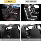 IKABEVEM Car Seat Covers for Nissan Murano 2007-2025 2026, 2-Pack Front | Luxury Fuax Leather, Waterproof, Airbag Compatible, Easy to Install, Scratch‑Resistant Seat Protection, Redline - Image 5