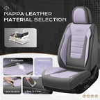 Coverado Car Seat Covers Front, Seat Covers for Cars, Waterproof 2-Pack Car Seat Cushions, Leather Carseat Seat Protectors, Universal Seat Covers Fit for Most Sedans SUV Pick-up Trucks(Gray&Purple) - Image 2