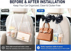 2 Pack Car Purse Hooks, Headrest Hooks for Cars, black | Car Bag Hanger for Groceries, Coats, Umbrellas and Daily Essentials, Bow-Shaped Car Interior Organizer for Handbags and Bags - Image 5