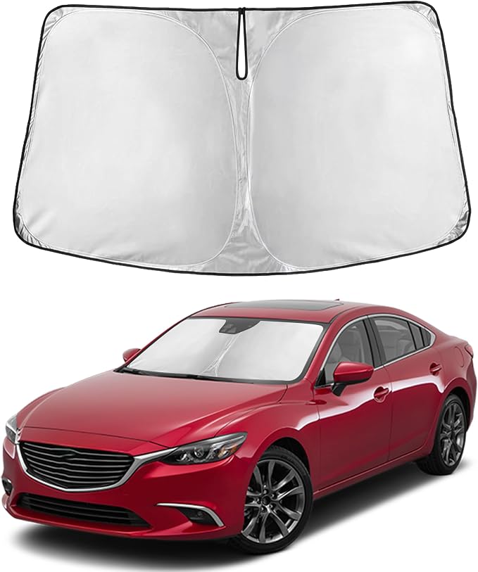 Autovir Windshield Sun Shade Fit for 2014-2019 2020 2021 Mazda 6 | Sunshade, Front Car Window Shades Sun Visor, Blocks UV Rays & Heat, Car Accessories by Autovir