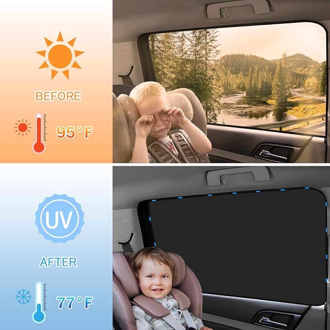 ZATOOTO Side Window Sunshade for Protecting Privacy,Magnetic Universal Fit | Black Side for Heat Absorption & Privacy,Silver Side for Sun Reflection & Cooling,Magnetic Quick, Effortless Installation - Image 6