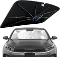 Windshield Sun Shade for Kia Forte 2019-2026 with 360° Rotating Shaft | Custom Fit Umbrella Sunshade for UV Blocking, Interior Heat Protection, Easy Storage, UPF 50+ Cool Windshield Cover by Lonyaqui