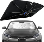 Windshield Sun Shade for Kia Forte 2019-2026 with 360° Rotating Shaft | Custom Fit Umbrella Sunshade for UV Blocking, Interior Heat Protection, Easy Storage, UPF 50+ Cool Windshield Cover by Lonyaqui