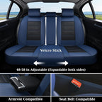 Coverado Car Seat Covers Full Set, Seat Covers for Cars, Waterproof, Leather Car Seat Cushion, Universal Car Interior Covers Seat Protectors for Most Cars Blue - Image 4