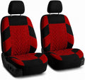 FH Group Car Seat Covers Full Set Premium Cloth - Universal Fit,Automotive Seat Cover,Low Back Front Seat Covers,Airbag Compatible,Split Bench Rear Seat,Washable Seat Cover for SUV,Sedan Red by FHGroup