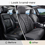 Coverado Car Seat Covers Full Set, Seat Covers for Cars, Front Seat Covers and Back Seat Cover Waterproof Leather Automotive Seat Cover, Universal Car Interior Protectors Cushion for Most Cars - Image 5