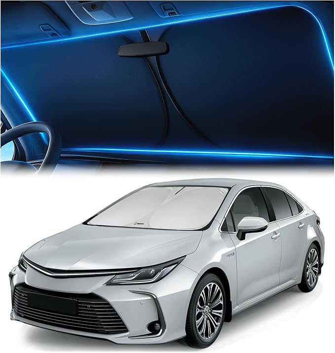 Magnelex Windshield Sun Shade for Toyota Corolla 2020 2021 2022 2023 2024 2025 2026, Foldable Car Window Sunshade, Heat & UV Visor Cover, Reflective Front Shades Accessories by Magnelex