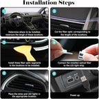 DEHERANE Interior Car LED Strip Lights, APP& RF Remote Control | 6 in 1 Car Ambient Lighting Kit with 315 inches Integrated Fiber Optic, 16 Million Colors Car LED Lights, Sync to Music - Image 7