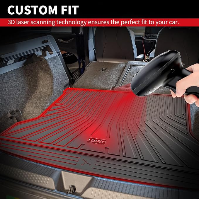 LASFIT Custom Fit Trunk Cargo Mat for Volkswagen VW ID.4 2021-2026, (Only Fit Non-Adjustable Carpet Floor), All Weather Protection TPE Trunk Mat Trunk Liner Trunk Tray Cargo Liner, Easy to Clean - Image 2