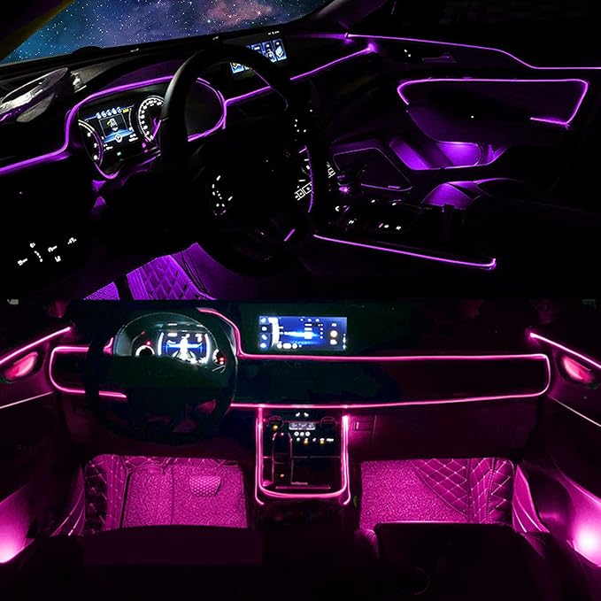 DEHERANE Interior Car LED Strip Lights, APP& RF Remote Control | 6 in 1 Car Ambient Lighting Kit with 315 inches Integrated Fiber Optic, 16 Million Colors Car LED Lights, Sync to Music - Image 8