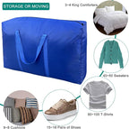 100L Extra Large Storage Bags, Big Moving Bags with Strong Zippers & Carrying Handles, Packing Bags for Moving, Storage, Travel and Camping, Storage Totes For Space Saving (Blue, 4 Pack) - Image 5