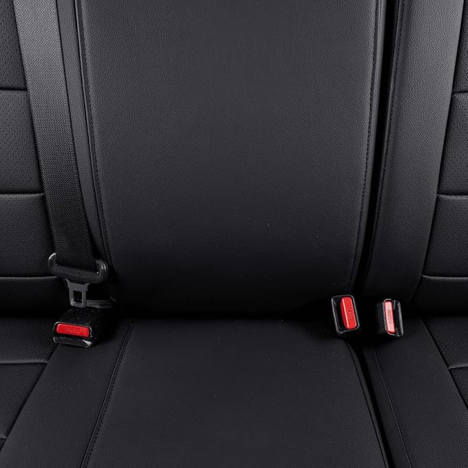 EKR Custom Fit Tacoma Car Seat Covers for Toyota Tacoma 2016 2017 2018 2019 2020 2021 2022 2023 Access Cab -Full Set,Faux Leather(Black) - Image 3