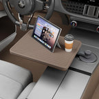 Car Tray & Car Desk for Laptop with Anti-Slip Protective Mat, 360° Rotating Wood Cup Holder Table, Eating Food, Working, Compatible with Tesla Model Y/3/S, Ford F150/Explorer/Maverick & Most Vehicles - Image 9