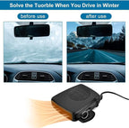Car Fan - Portable Car Heater and Cooler with 360° Rotatable Base, 12V Car Heater 150W, Quick Defrosting & Demisting for Windshield, Universal for Truck/SUV/Car (Cigarette Lighter Plug) - Image 5
