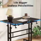 SIDUCAL Portable Standing Desk Adjustable Height, Rolling Computer Desk on Wheels, Mobile Home Office Workstation with USB Ports and Outlets, Laptop Cart for Standing or Sitting, 31.5" x 23.6" Black - Image 7
