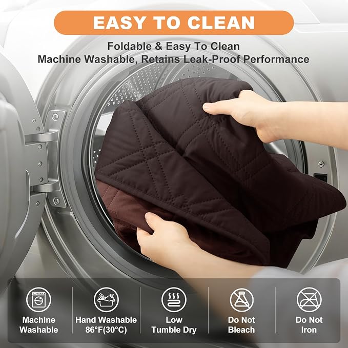 100% Waterproof Washable Dog Blanket，Chocolate+Coffee 52"x82" | ,7-Layer Reversible Couch Covers for Dogs Met for Sofa Furniture Car Camping - Image 7