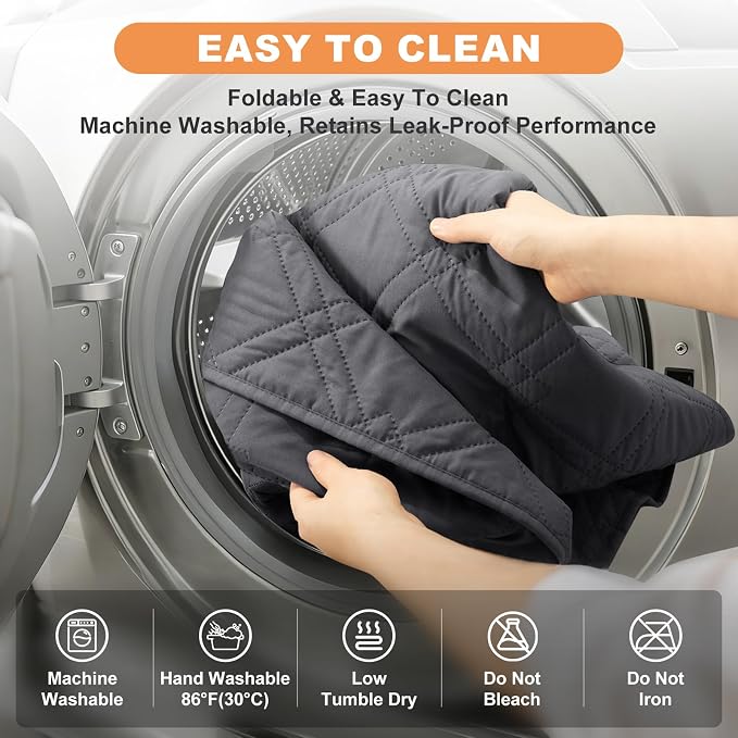 100% Waterproof Dog Bed Cover Pet Blanket, Gray+Gray (30"x30") | ,7-Layer Reversible Couch Covers for Dogs Met for Sofa Furniture Car Camping - Image 7