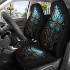 GENANY Dragonfly Car Seat Covers, 2-Piece Front Seat Set | 2-piece polyester front seat cover set, each 35 x 21 x 21 inches, with adjustable straps and hooks - Image 3