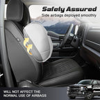 Seat Covers for Silverado/Sierra| Waterproof Leather Pickup Truck Custom Seatcovers Full Set for Chevy Silverado GMC Sierra 2014-2018 1500, 2015-2019 2500HD 3500HD Crew Double Extended Cab - Image 4