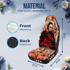 GENANY White Horror Mask Car Seat Covers, 2-Piece Front Seat Set | 2-piece polyester front seat cover set, each 49.5 x 19.6 inches, with adjustable straps and hooks - Image 4