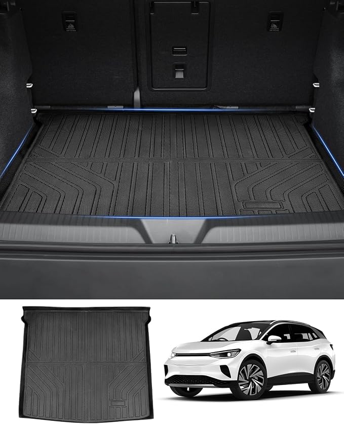 Powerty Cargo Mat for Volkswagen ID.4 2021-2026, All Weather TPE Cargo Mat Liner for ID.4 Upper Position Cargo Deck by Powerty