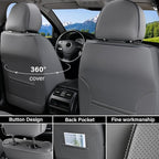 Coverado Car Seat Covers, Seat Covers for Cars, Waterproof Leather Auto Seat Protectors, Leather Car Seat Cushion, Car Interiors Accessories Universal Fit for Most Cars - Image 2