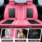 Fit Rogue Car Seat Covers Compatible with Nissan Rogue 2014-2026 - Premium Leather Waterproof Breathable，All-Weather Seat Cushion Protecto & Airbag Compatible （2 Front Seat, Pink & Black - Image 3