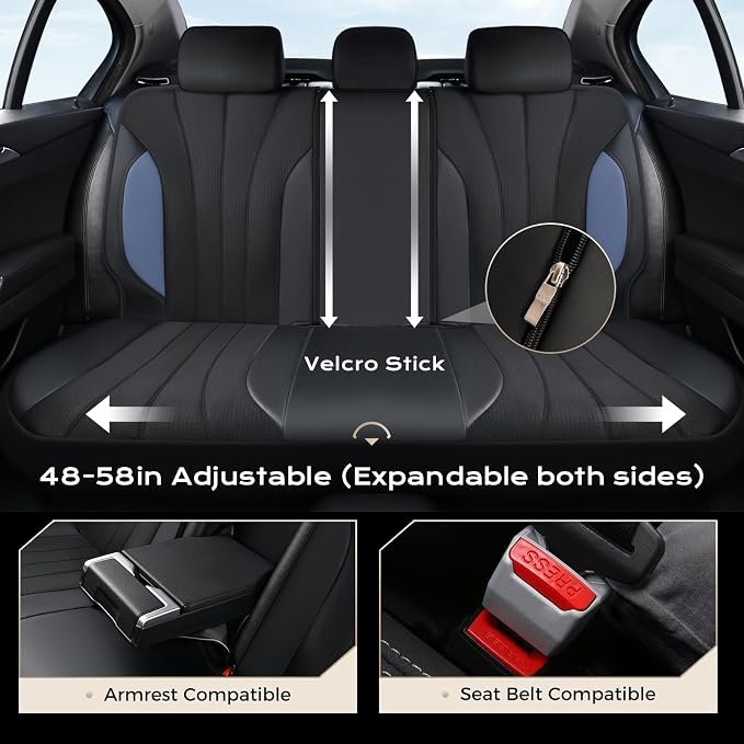 Coverado Car Seat Covers, Auto Car Seat Covers 5 Seats, Mesh Breathable Blue Seat Protectors for Car, Driver Seat Covers Universal Fit for SUV, Truck, Vans, Sedan - Image 4